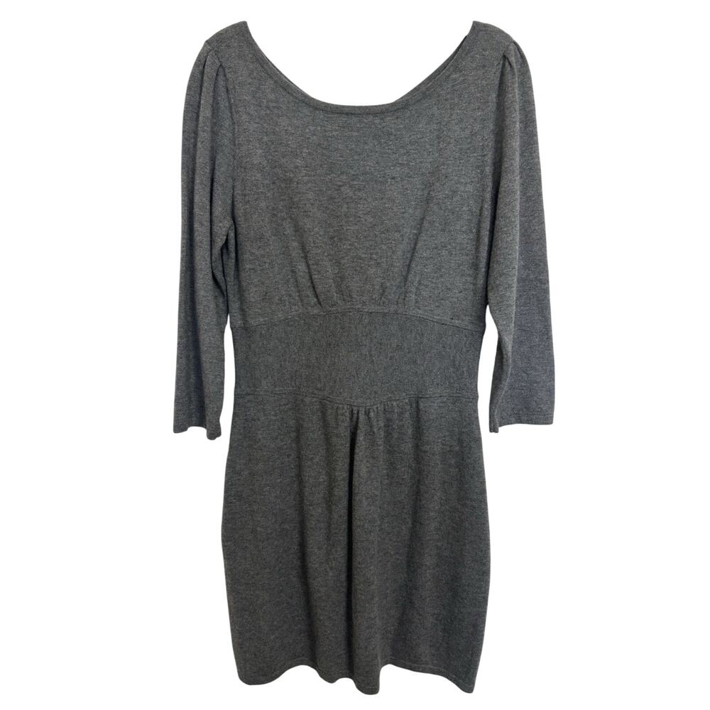 Express Gray Wool Blend Sweater Bodycon Dress Size Medium Stretch Classic